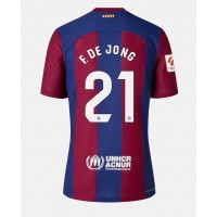 Fotballdrakt Dame Barcelona Frenkie de Jong #21 Hjemmedrakt 2023-24 Kortermet